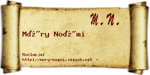 Móry Noémi névjegykártya